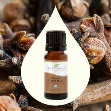 Plant Therapy Organic Clove Bud Essential Oil 100% Pure, USDA Certified Organic, Undiluted, Natural Aromatherapy, Therapeutic Grade 10 mL (⅓ oz)