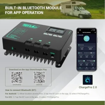 HQST 40 Amp Solar Charge Controller with Bluetooth LCD