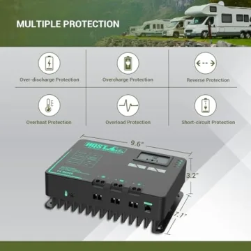 HQST 40 Amp Solar Charge Controller with Bluetooth LCD