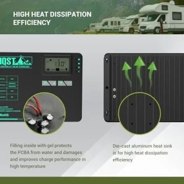 HQST 40 Amp Solar Charge Controller with Bluetooth LCD