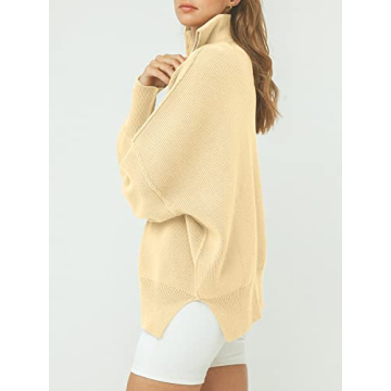 Shop ANRABESS Oversized Quarter Zip Sweater for Fall Style