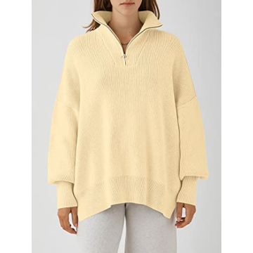 Shop ANRABESS Oversized Quarter Zip Sweater for Fall Style