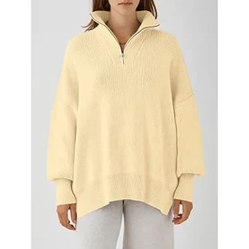 Shop ANRABESS Oversized Quarter Zip Sweater for Fall Style
