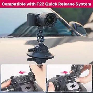 ULANZI Select Camera Car Suction Cup Mount - 6in F22 Quick Release Pump-actived Vacuum Suction Mount Hi-Speed Vehicle Boats Windshield & Window Mount Compatible with Nikon Canon Sony Camcorder DSLR
