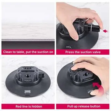 ULANZI Select Camera Car Suction Cup Mount - 6in F22 Quick Release Pump-actived Vacuum Suction Mount Hi-Speed Vehicle Boats Windshield & Window Mount Compatible with Nikon Canon Sony Camcorder DSLR