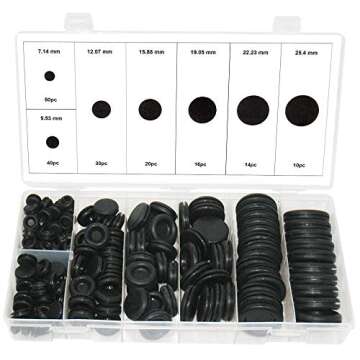 Swordfish 21100-180PC Closed Rubber Grommet Firewall Hole Plug Electrical Wire Gasket Assortment Set...