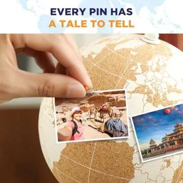 6-Inch White Cork Globe with Push Pins for All Ages