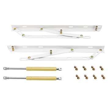 Metal Bed Lift Mechanism for Lift Storage Bed DIY Project, 44lbs Load Capacity Per Piece Heavy Duty Pneumatic Gas Spring Lift Up Lifter Hardware Kit for Sofa Bed Cabinet