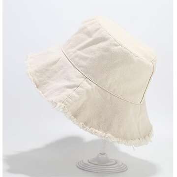 Quanhaigou Frayed Unisex Sun Hats, Fashion Beach Bucket Hat for Men Women,Summer Outdoor Boy's Girls...