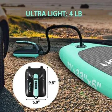 20PSI High Pressure SUP Vehicle Electric Air Pump, Inflation Paddle Board Pump for Stand Up Paddle Boards, Inflation & Deflation Function Quick Air Inflator for Paddleboards (Green)