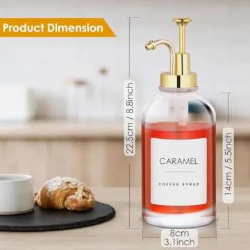 Stylish Jatnsefo Coffee Syrup Dispenser Set - 16.9 Oz