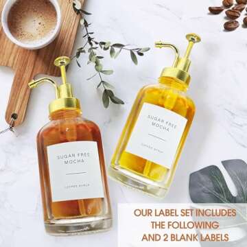 Stylish Jatnsefo Coffee Syrup Dispenser Set - 16.9 Oz