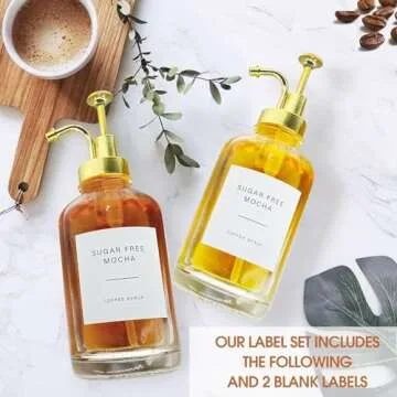 Stylish Jatnsefo Coffee Syrup Dispenser Set - 16.9 Oz