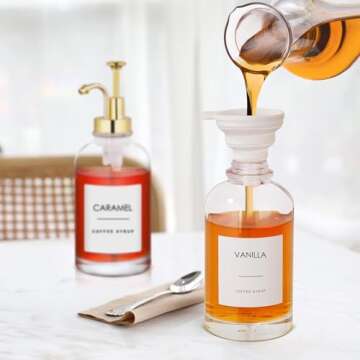 Stylish Jatnsefo Coffee Syrup Dispenser Set - 16.9 Oz