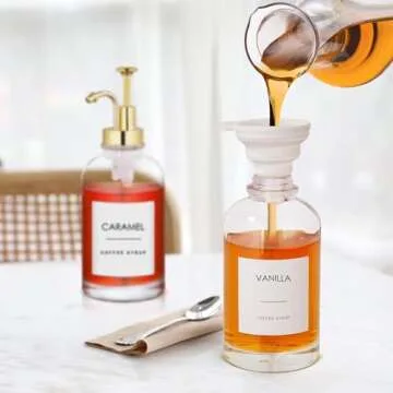 Stylish Jatnsefo Coffee Syrup Dispenser Set - 16.9 Oz