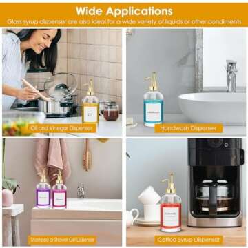 Stylish Jatnsefo Coffee Syrup Dispenser Set - 16.9 Oz