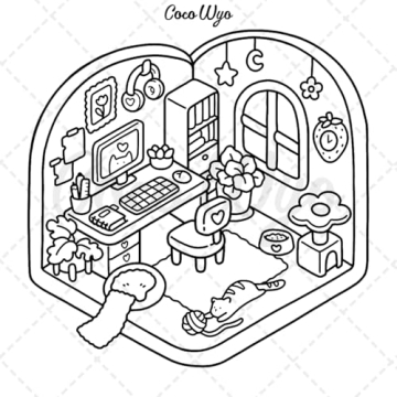 Cute Cozy Coloring Book for Adults and Teens | Relaxation Art