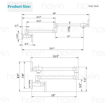 Havin Gold Brass Pot Filler for Stylish Kitchens