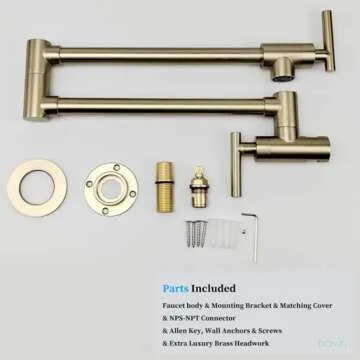 Havin Gold Brass Pot Filler for Stylish Kitchens