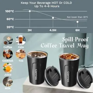 YINBAOGE Insulated Travel Coffee Mug - Hot & Cold Drink Tumbler