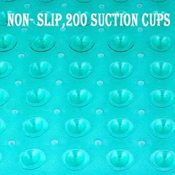 YINENN Bath and Shower Safety Mats 40x16 inch, Non Slip with Suction Cups for Bathroom Stall and Tub Floor, Extra Large and Machine Washable, Drain Holes Keep Bathtub Clean, Green
