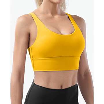 Ama Larsi High Impact Strappy Sports Bra for Women Supportive Padded Crisscross Back Running Yoga Wo...