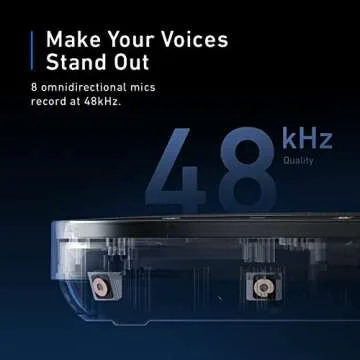 AnkerWork SR500 By Anker Conference Speaker and Microphone with Deep Learning, 8 Mics, 48 kHz, Connect 5 Speakerphones in Daisy Chain, AI Noise Cancellation, Pickup in Conference Rooms Up to 45 People