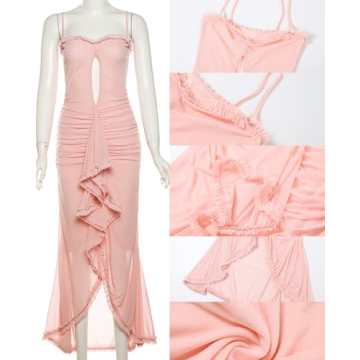 Stylish houstil Women's Summer Ruffle Maxi Dress