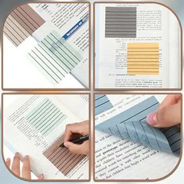 Yinder 24 Pack 720 Sheets Transparent Sticky Notes Translucent Clear Lined Self Sticky Notes for Bible Tabs, Book Tabs, Office School Supplies(3 x 3 Inch,Pastel Colors)