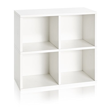 Eco-Friendly Way Basics 4 Cubby Book Shelf - Tool-Free Assembly