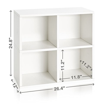 Way Basics Recycled Paperboard 4 Cubby Shelf Tool-Free Assembly