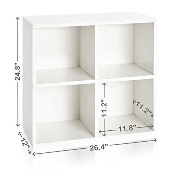 Way Basics Recycled Paperboard 4 Cubby Shelf Tool-Free Assembly