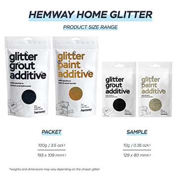 Hemway Glitter Paint Additive Sample - Silver - Mix with Emulsion Water Based Paints Wall Ceiling Glitter Paint - 10g / 0.35oz