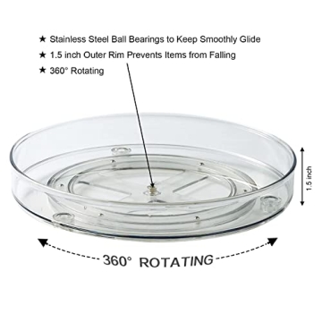 Amolliar Lazy Susan Organizer, 11" Space Saving Turntable