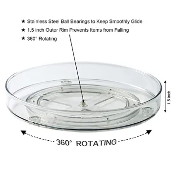 Amolliar Lazy Susan Organizer, 11" Space Saving Turntable