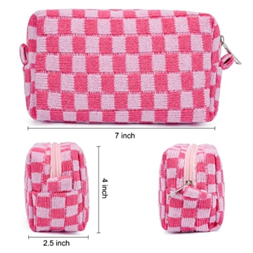SOIDRAM Makeup Bag Duo Cute Checkered Style Organizer