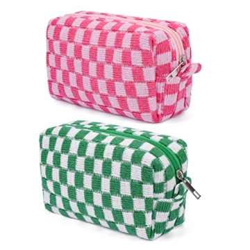 SOIDRAM Makeup Bag Duo Cute Checkered Style Organizer