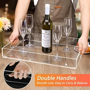 MaxGear Acrylic Decorative Trays Set of 2 for Home & Events