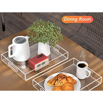 MaxGear Acrylic Decorative Trays Set of 2 for Home & Events