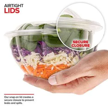 Stock Your Home 32oz Clear Salad Bowls with Airtight Lids