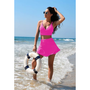 Pink Queen Women's Swimsuit V Neck High Waisted Bikini