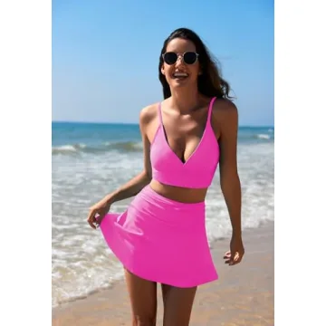 Pink Queen Women's Swimsuit V Neck High Waisted Bikini