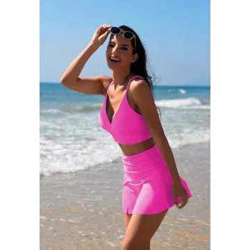 Pink Queen Women's Swimsuit V Neck High Waisted Bikini