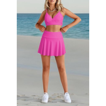 Pink Queen Women's Swimsuit V Neck High Waisted Bikini