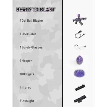 YaGee Electric Splatter Ball Blaster in Backyard Fun and Outdoor Games, Shoots Splatter Balls (Purple)