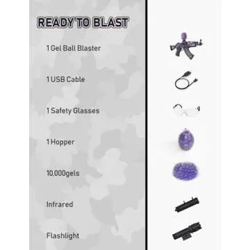 YaGee Electric Splatter Ball Blaster in Backyard Fun and Outdoor Games, Shoots Splatter Balls (Purple)