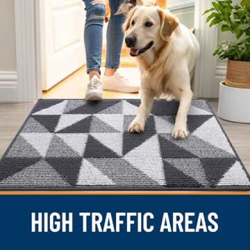 OLANLY Indoor Door Mat - Stylish, Absorbent & Washable