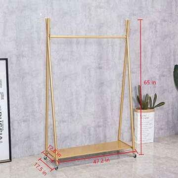 FURVOKIA Modern Simple Heavy Duty Metal X Type Rolling Garment Rack with Wheel,Retail Display Clothi...