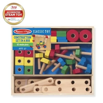 Melissa & Doug 48 pcs Wooden Building Set for Kids