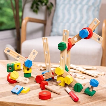 Melissa & Doug 48 pcs Wooden Building Set for Kids